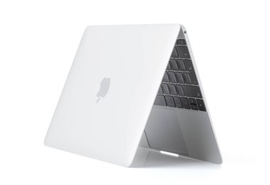 Riga, Letonya - 29 Aralık 2016: 12-inç Macbook dizüstü bilgisayar üzerinde beyaz izole.