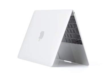 RIGA, LATVIA - December 29, 2016: 12-inch Macbook laptop computer isolated on white. clipart