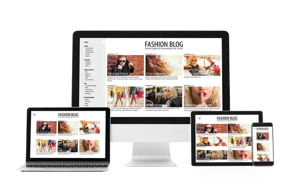 Rugalmas web design, a különböző képernyők — Stock Fotó