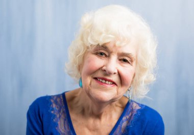 Close up of beautifuly aged woman clipart