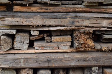 doğranmış kuru odun yığını içinde günlüğe kaydeder.