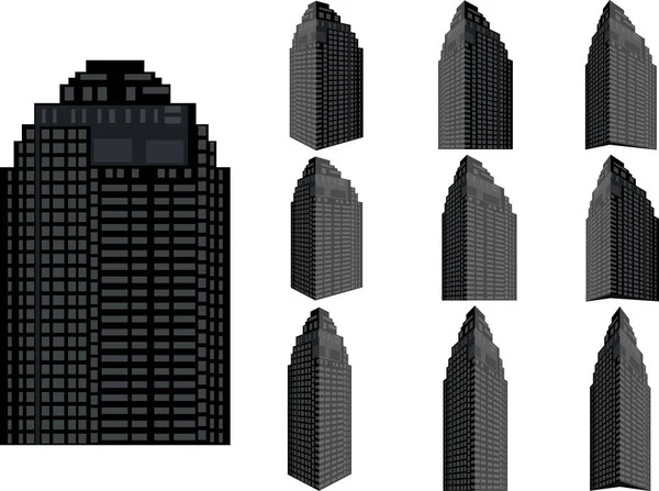 Toren gebouw vector. Collectie van stad en landschap. — Stockvector