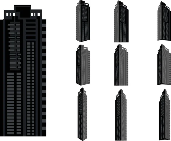 Torre di costruzione vettoriale impostato. Raccolta di città e paesaggio . — Vettoriale Stock