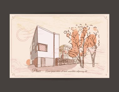 Resmi bir bina olan eski kartpostal.