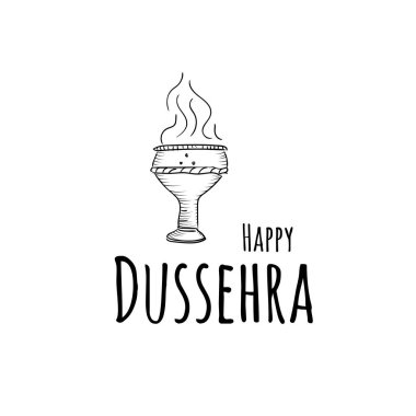 Mutlu Dussehra festival Hindistan arka plan için özniteliklerle illüstrasyon ayarla