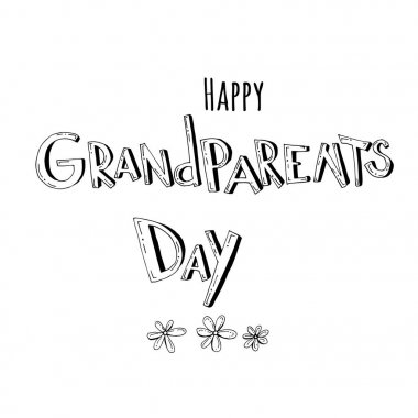 Mutlu büyükbaba ve Büyükanneler Günü, elle çizilmiş yazı, vektör çizim.