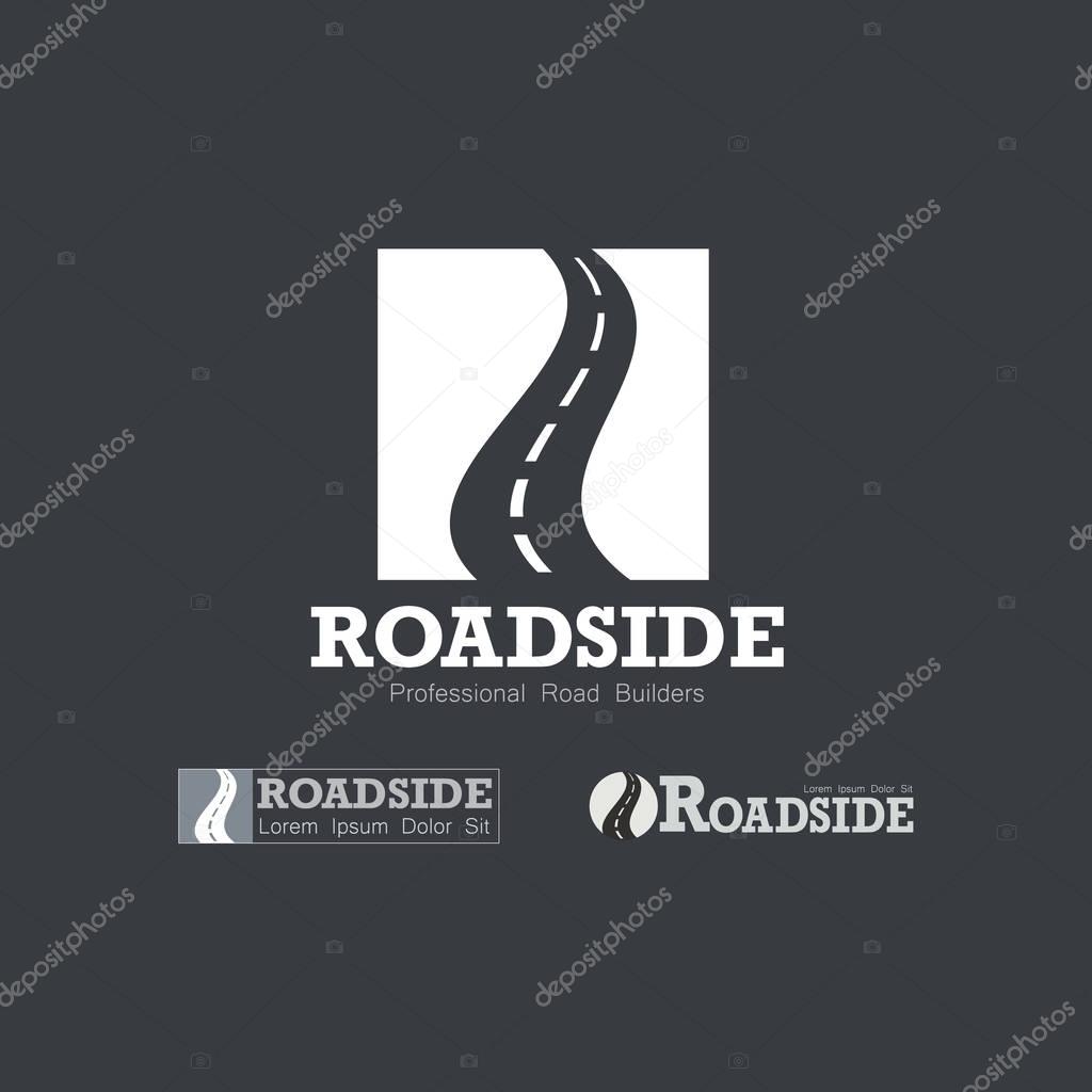 Letter R like Road type.  Travel, transportation, and roadworks related logo design element
