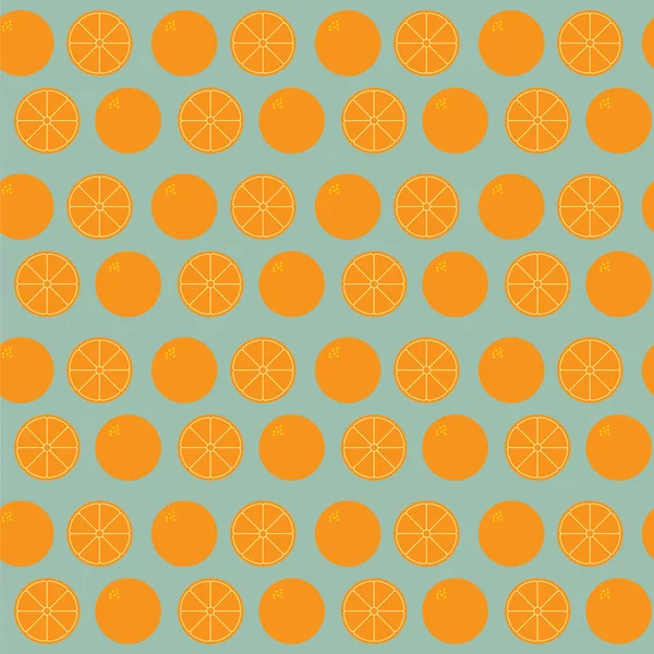 Fundo sem costura de ícone de laranja inteiro e fatiado — Vetor de Stock