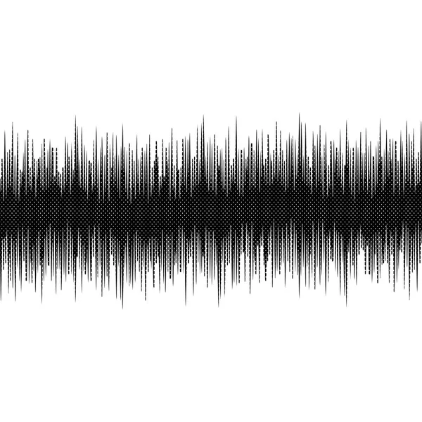 Moderno meio-tom ondas de áudio padrão abstrato elemento de design isolado no fundo branco — Vetor de Stock