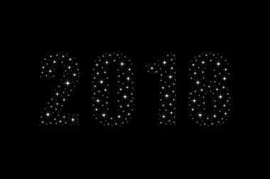 Yeni yıl arka plan siyah arka plan parıldayan parlak yıldızlar