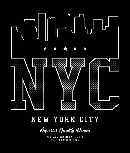 スカイライン タイポグラフィ ニューヨークをベクトルします。 — ストックベクタ