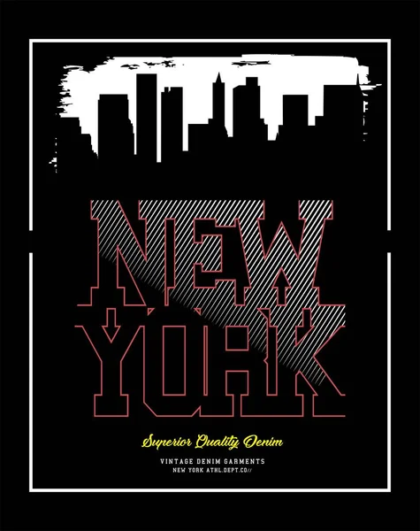 Vector skyline tipografía Nueva York — Vector de stock