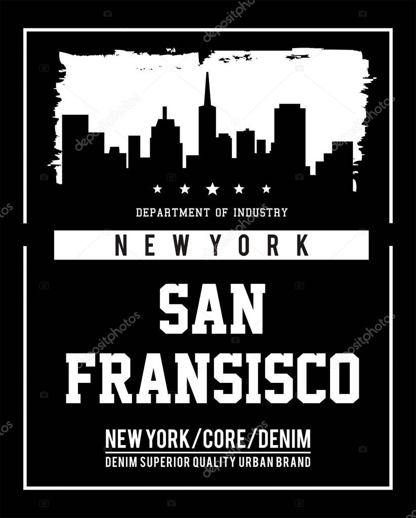 vector skyline typography new york 