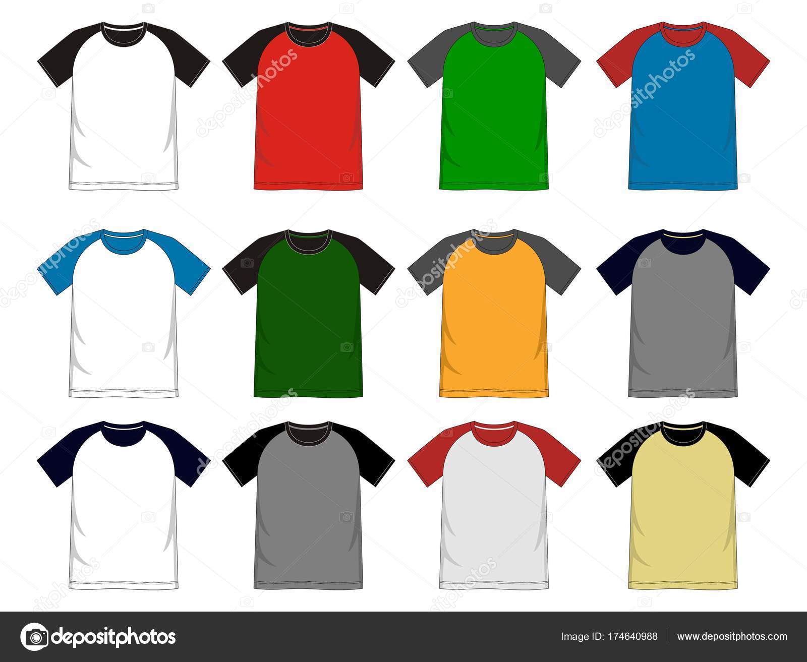 Download Vector T Shirt Template Collection Stock Vector Royalty Free Vector Image By C D2ptri 174640988