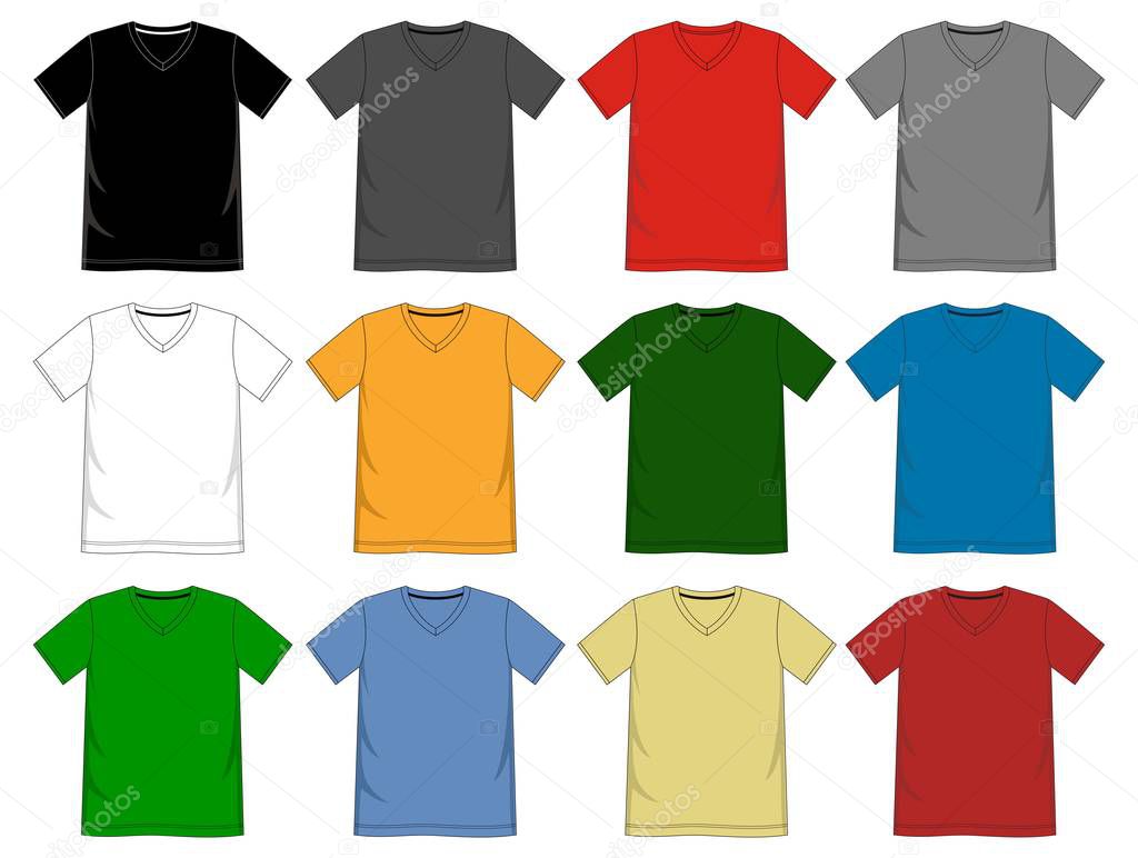 Download Vector T Shirt Template Collection For Men Premium Vector In Adobe Illustrator Ai Ai Format Encapsulated Postscript Eps Eps Format