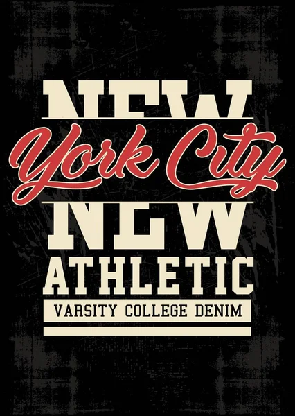 Vector Typografie New York City Athletic Voor Shirt Drukken — Stockvector