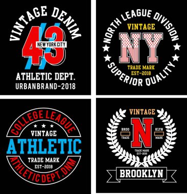 tasarım vektör yama nakış okul takımı toplama t gömlek yazdırma erkekler için 