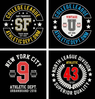 tasarım vektör yama nakış okul takımı toplama t gömlek yazdırma erkekler için 