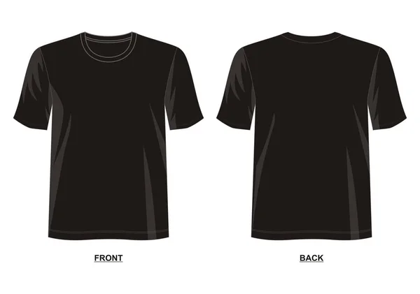 Vector Design Shirt Template Collection Men Front Back Color Black — Stock Vector