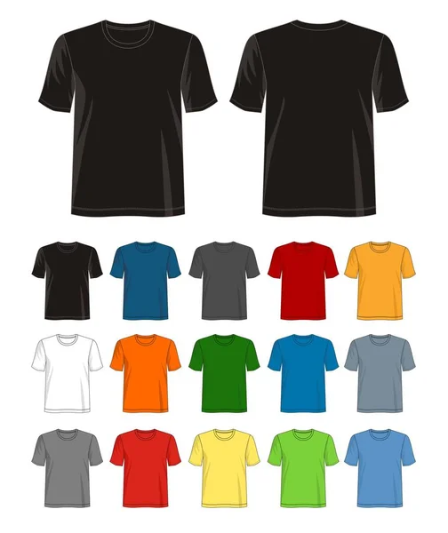 Vector Design Shirt Template Kollektion Für Männer Mit Farbe Schwarz — Stockvektor