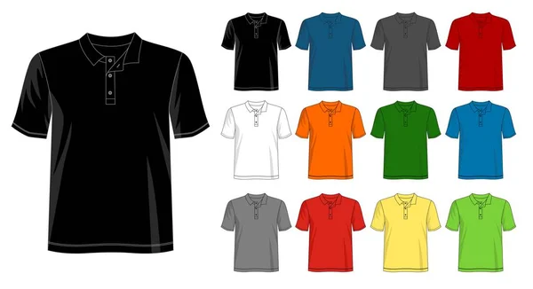 Vetor Design Camisa Modelo Para Shirt Homens Com Cor Preto — Vetor de Stock