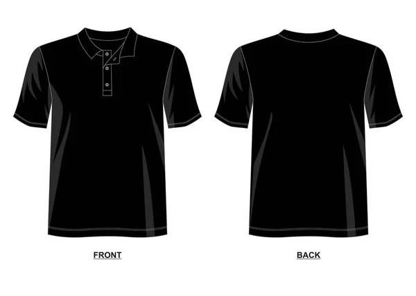 Vektor Desain Shirt Template Untuk Shirt Pria Dengan Warna Hitam - Stok Vektor