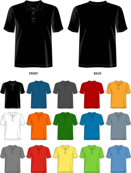 Vektor Desain Shirt Template Untuk Shirt Pria Dengan Warna Hitam - Stok Vektor
