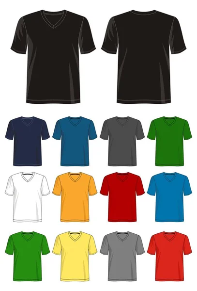 Design Vector Shirt Template Kollektion Für Männer Mit Farbe Schwarz — Stockvektor