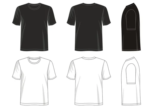 Design Vector Shirt Template Collection Men Color Black White — Stock Vector