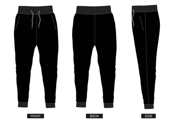 Πρότυπο Σχεδίασης Διανυσματικών Παντελόνι Συλλογή Για Άνδρες Μαύρο Χρώμα Λευκό — Διανυσματικό Αρχείο