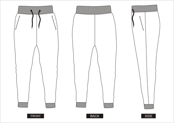 Design Vector Template Pants Collection Men Color Black White — Stock Vector