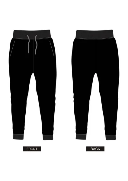 彩色黑白色男士的设计矢量模板裤集 — 图库矢量图片