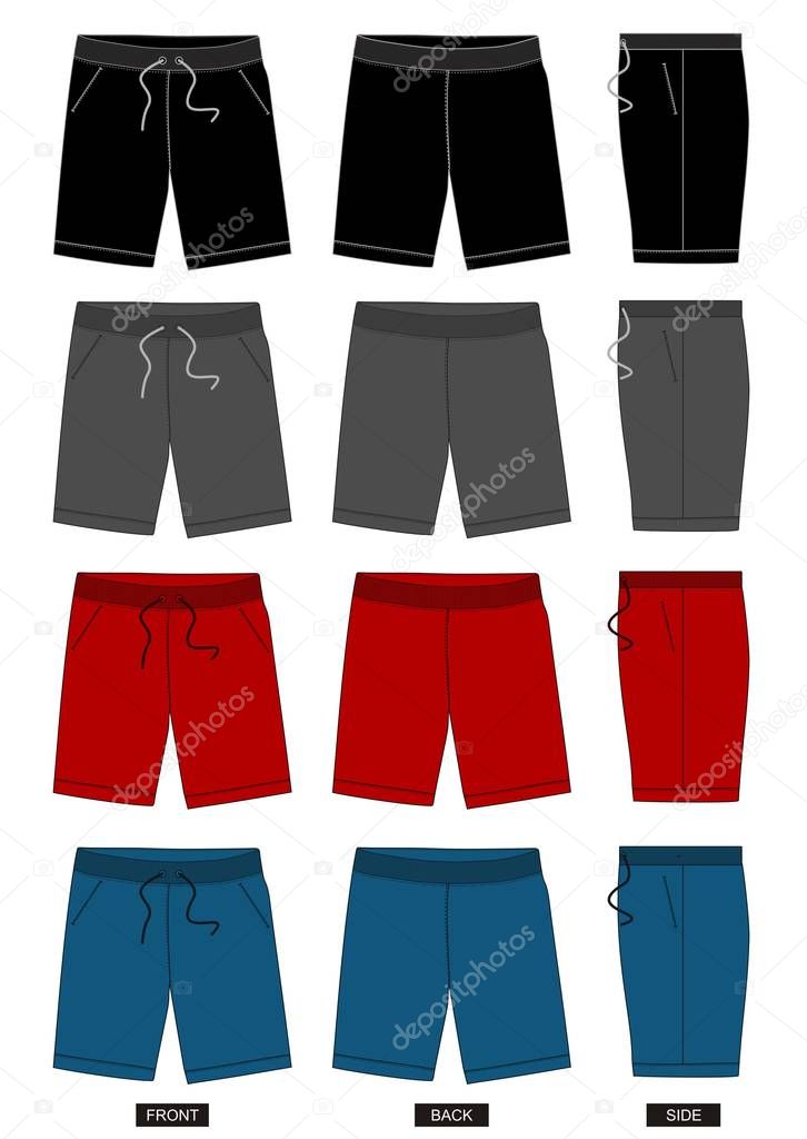 Design vector template shorts collection for men with color black and white