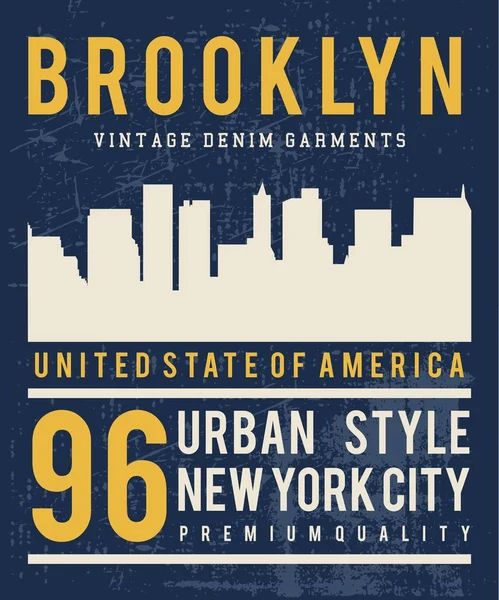 Design Vectoriel Université Brooklyn Pour Shirt Imprimé Hommes — Image vectorielle