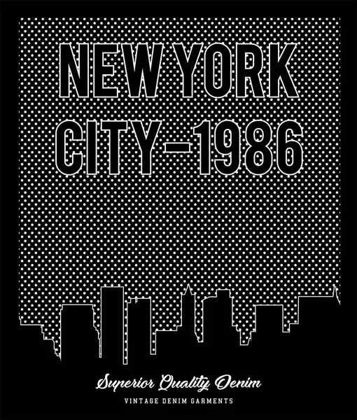 Vector Diseño Ciudad Nueva York Para Los Hombres Impresión Camiseta — Vector de stock