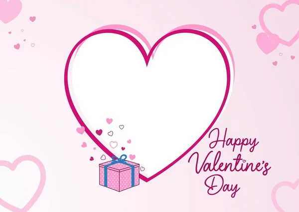 Happy Valentine Day Heart Pattern Typography — Stock Vector