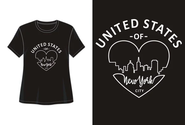 New York Typografie Voor Print Shirt — Stockvector
