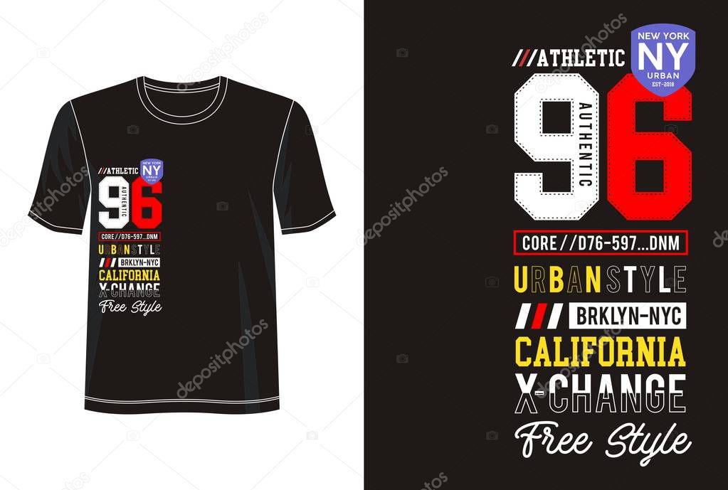 Typography varsity for print t shirt