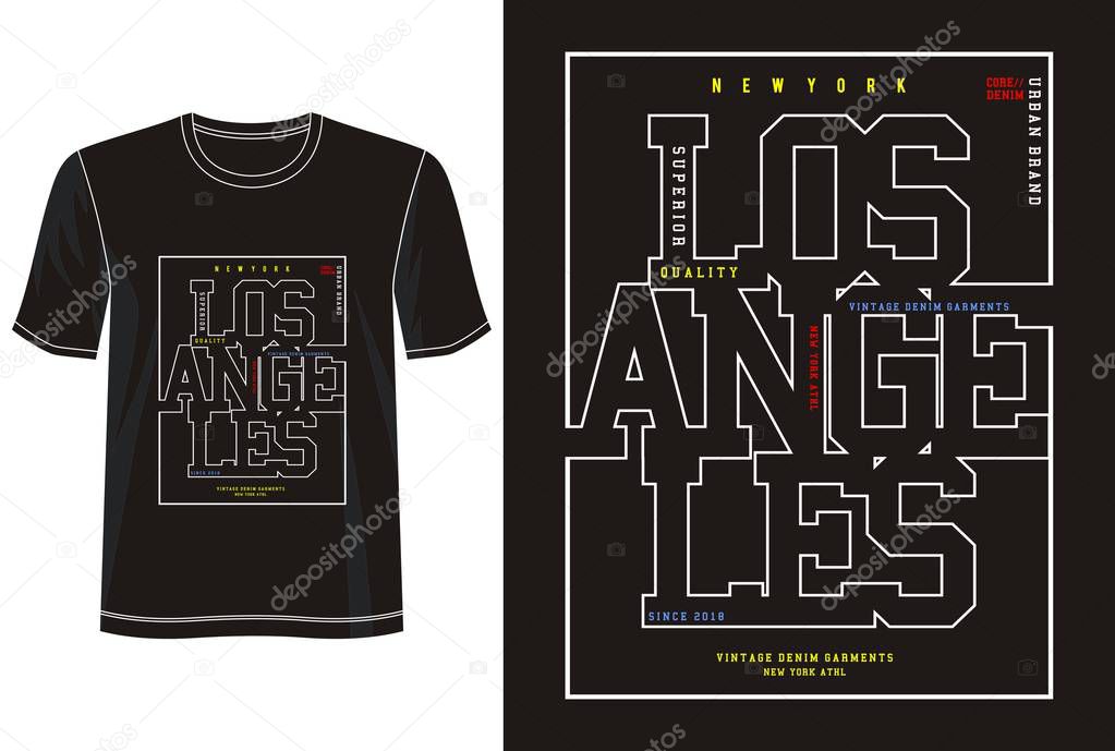 Los angeles Typography design for print t shirt