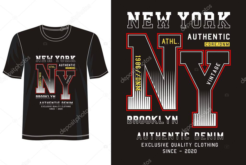 New york Typography design for print t shirt