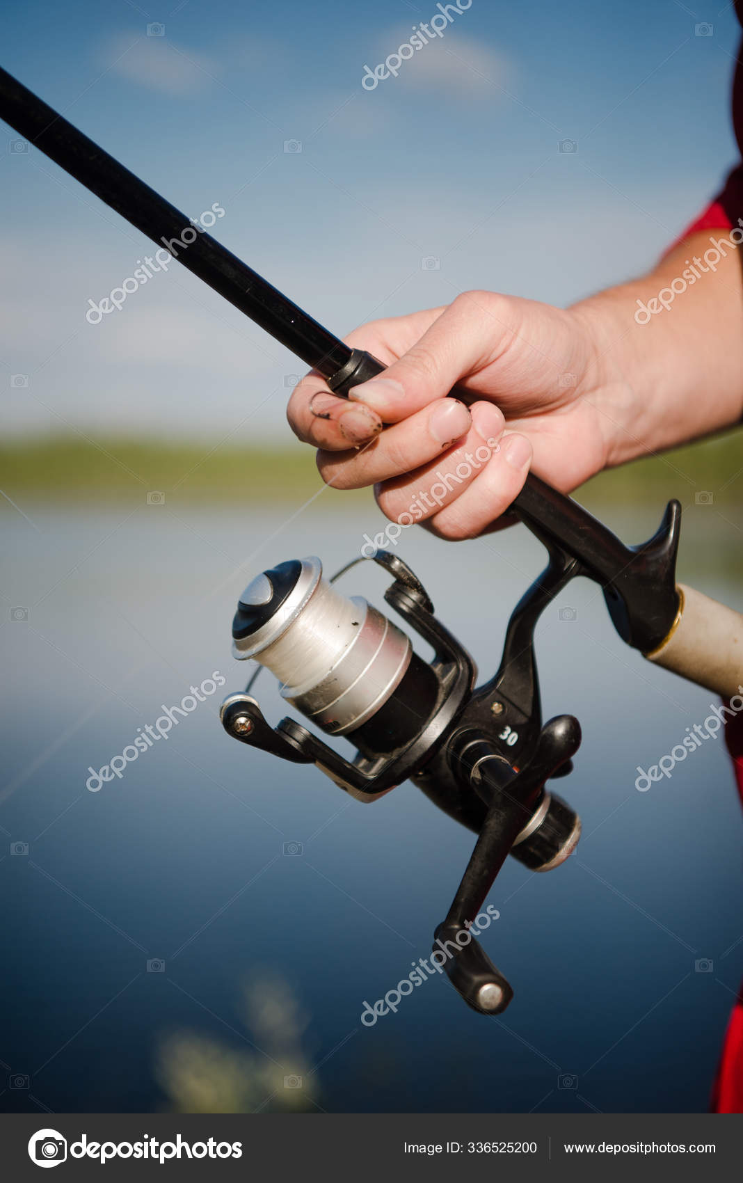 Fishing Rod Hands Close View — Stock Photo © IrynaObertun #336525200