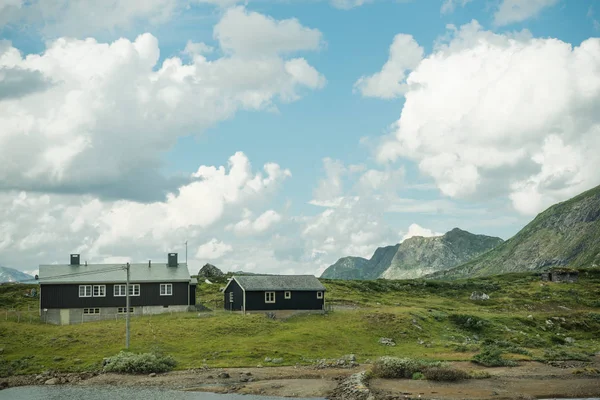 Beautiful Wooden Houses Village Norway — Free Stock Photo