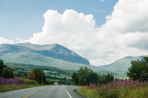 Estrada Para Montanhas Noruega Verão — Fotografia de Stock Grátis