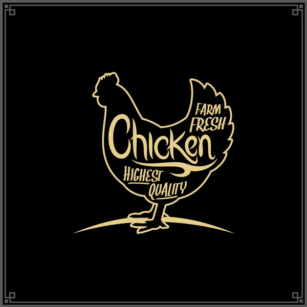 Vektor-Hühnerfleisch-Etikett — Stockvektor