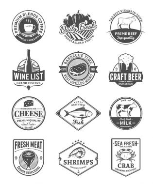 Vektör yiyecek logo toplama