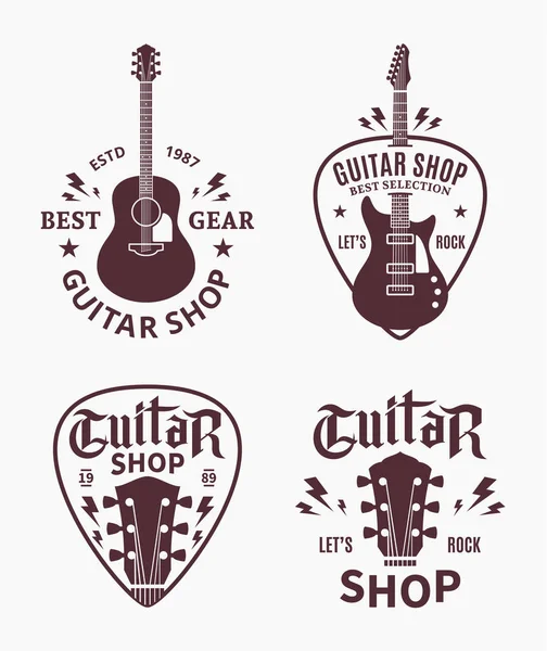 Vektör gitar Dükkanı logosu — Stok Vektör