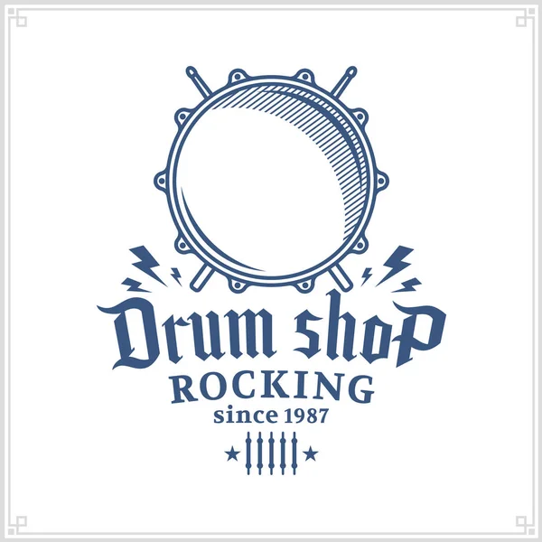 Logotipo da loja de tambor vetorial —  Vetores de Stock