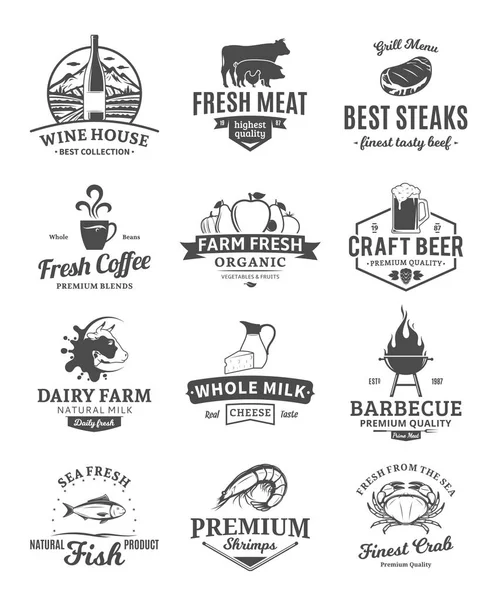 Coleta de logotipo de comida vetorial —  Vetores de Stock