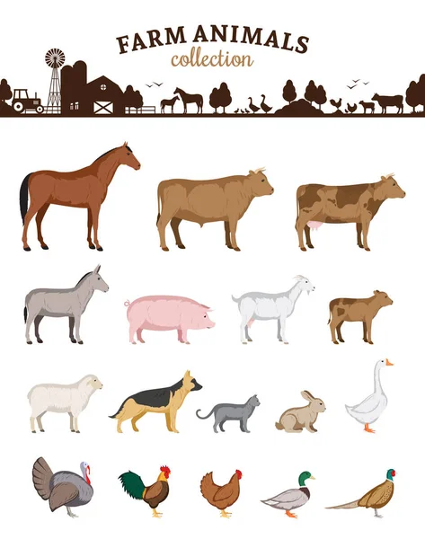 Vector animales de granja dibujos animados — Vector de stock