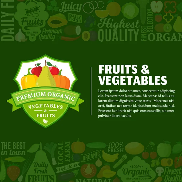 Vectorillustratie groenten en fruit — Stockvector